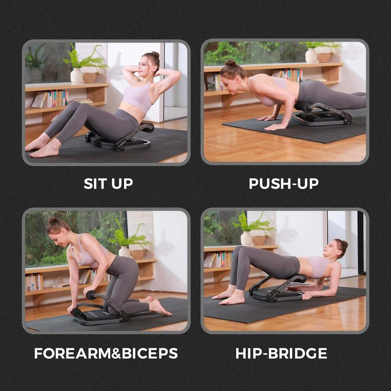 AIRHOP Ab Machine, Sit up Exercise Equipment for Ab Workout, Abdominal Exercise Equipment with 3 Adjustable Resistance and Automatic Rebound, Adjustable Ab Trainer Machine for Home Gym