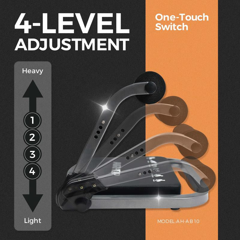 AIRHOP Ab Machine, Sit up Exercise Equipment for Ab Workout, Abdominal Exercise Equipment with 3 Adjustable Resistance and Automatic Rebound, Adjustable Ab Trainer Machine for Home Gym