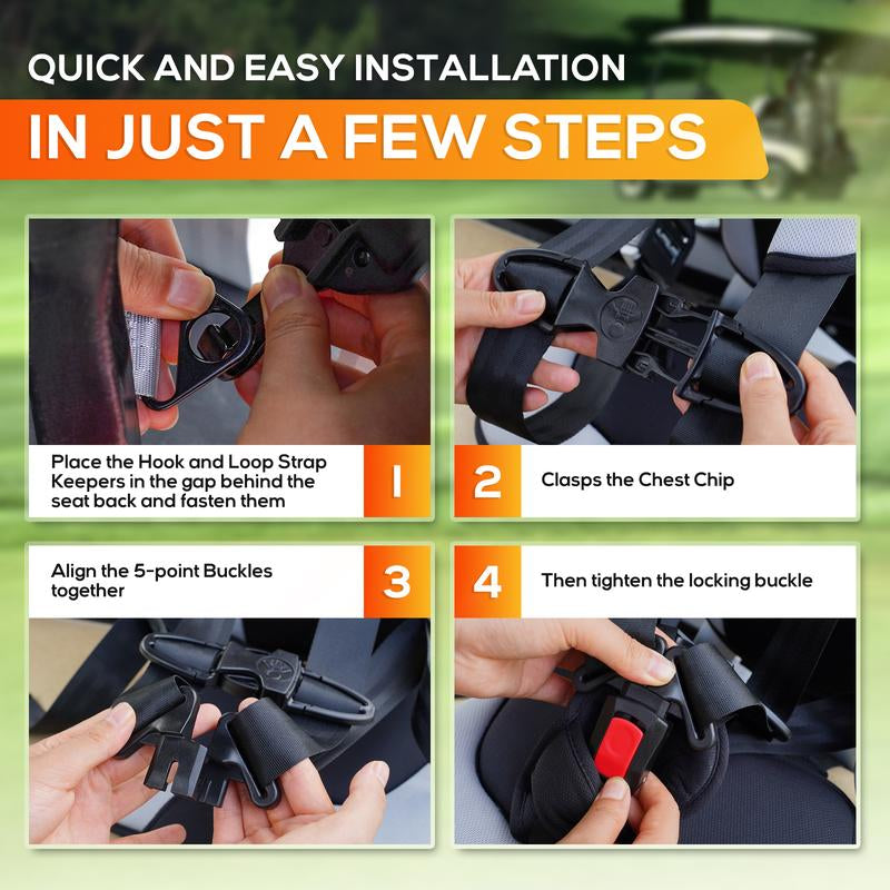 Craftsman Golf Child Positioner for Golf Carts, 5 Point Harness to Keep Kids Secure in Golf Cart, Universal Fit for Most Golf Carts