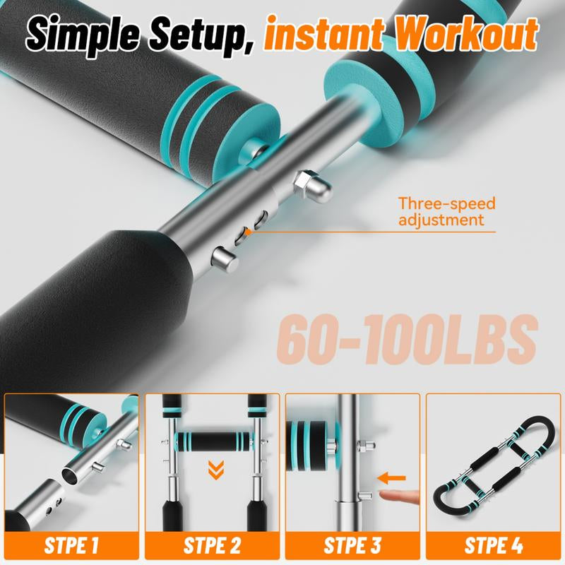 Raytun Power Grip Twister Adjustable Resistance Arm & Chest Trainer for Men Women Portable Spring Workout Equipment Unisex Home Fitness Essential Stainless Steel Design 60-90LBS Strength Training Portable Chest Shoulder Arm