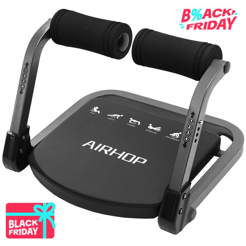 AIRHOP Ab Machine, Sit up Exercise Equipment for Ab Workout, Abdominal Exercise Equipment with 3 Adjustable Resistance and Automatic Rebound, Adjustable Ab Trainer Machine for Home Gym