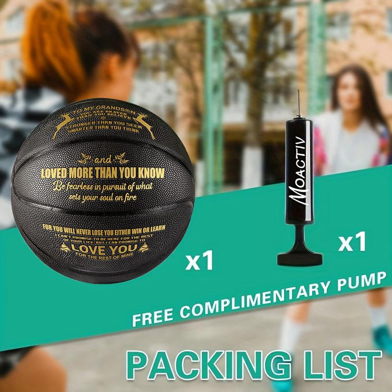 Moactiv a Special Basketball to Show Your Grandson How Much You Love Them - Perfect Christmas Gift for Grandson!, International Standard Size(With a Pump)