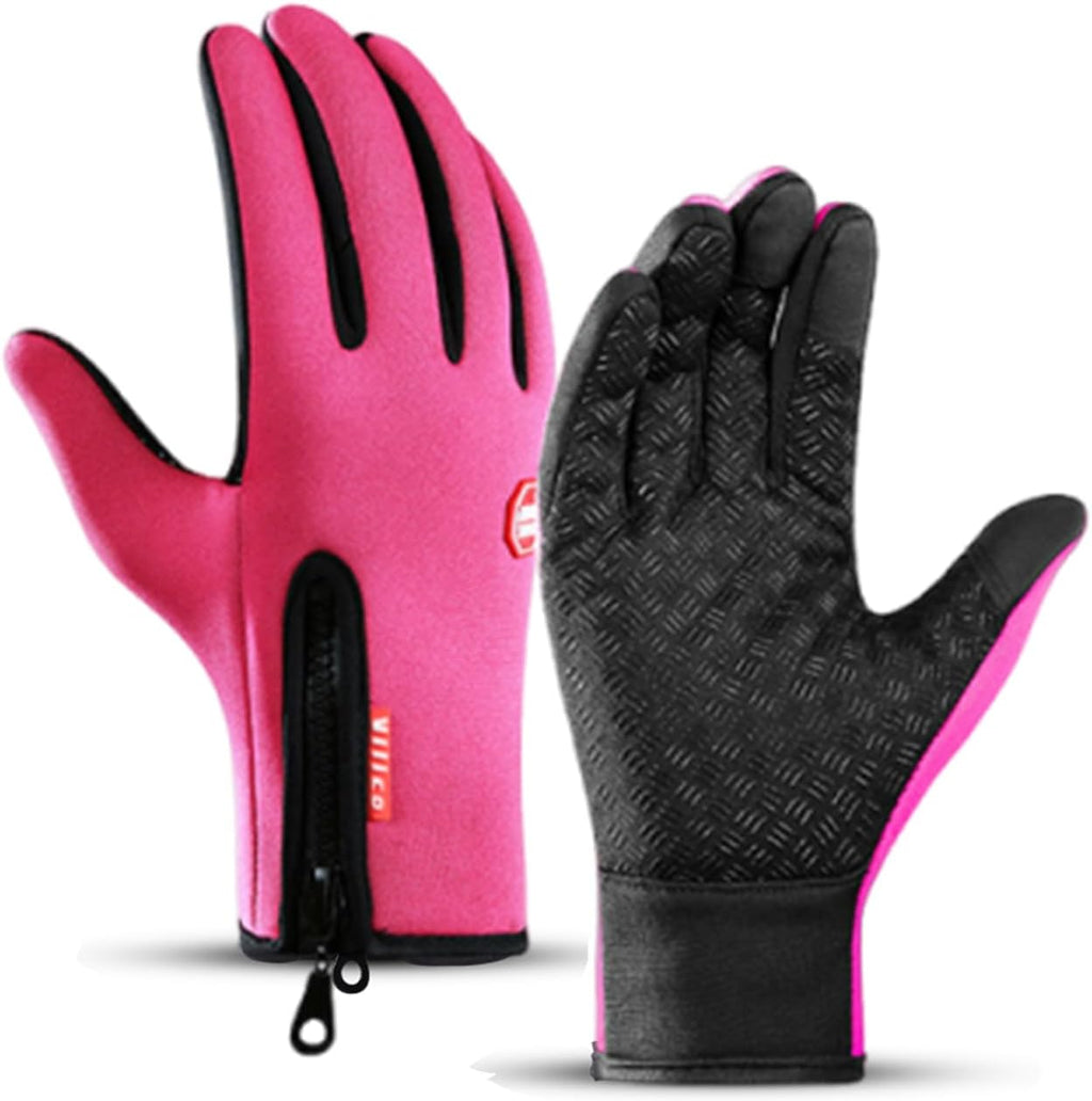 Insulated Thermal Winter Gloves with Touchscreen Compatibility - Waterproof Design for Outdoor Sports