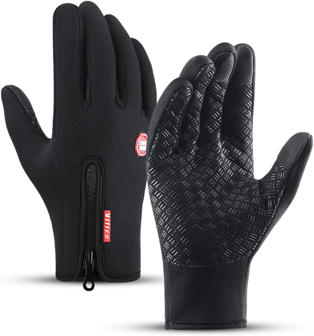 Insulated Thermal Winter Gloves with Touchscreen Compatibility - Waterproof Design for Outdoor Sports
