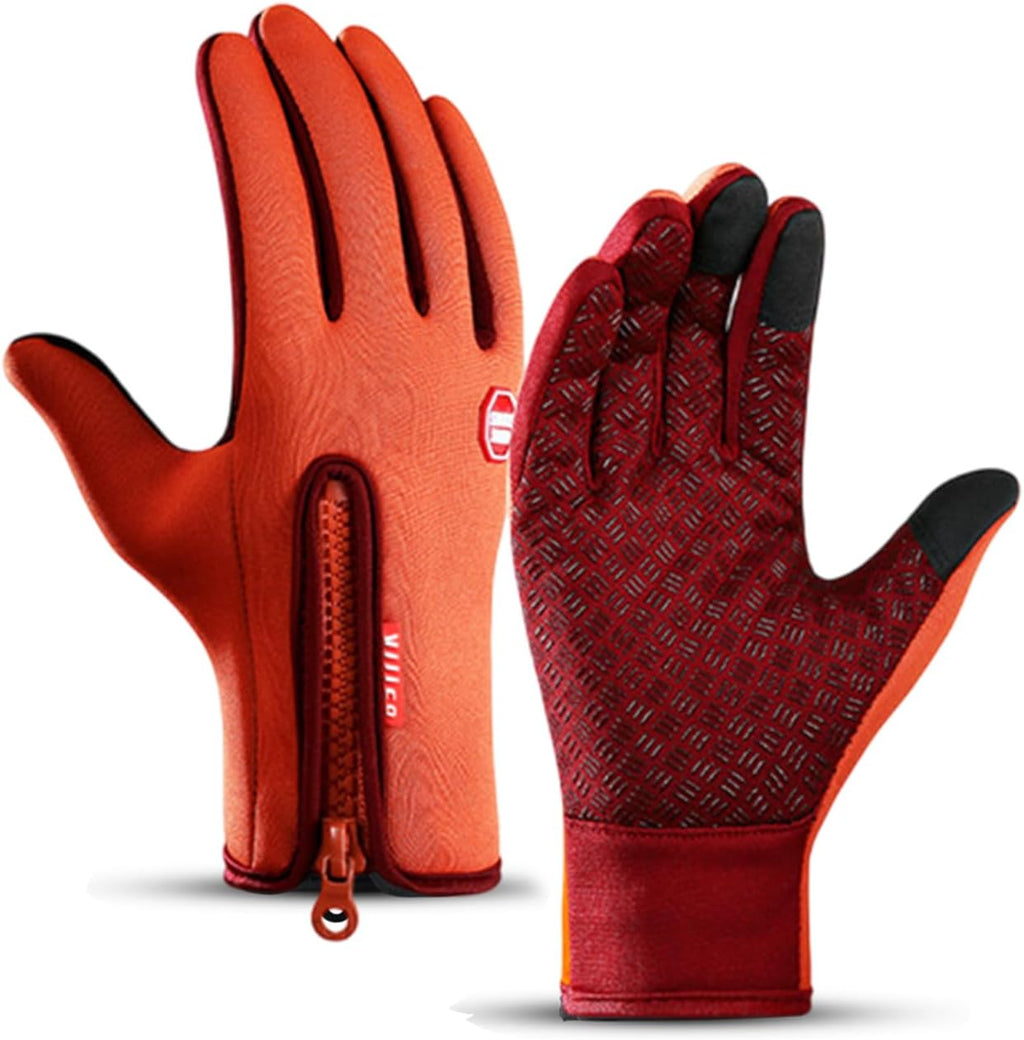 Insulated Thermal Winter Gloves with Touchscreen Compatibility - Waterproof Design for Outdoor Sports