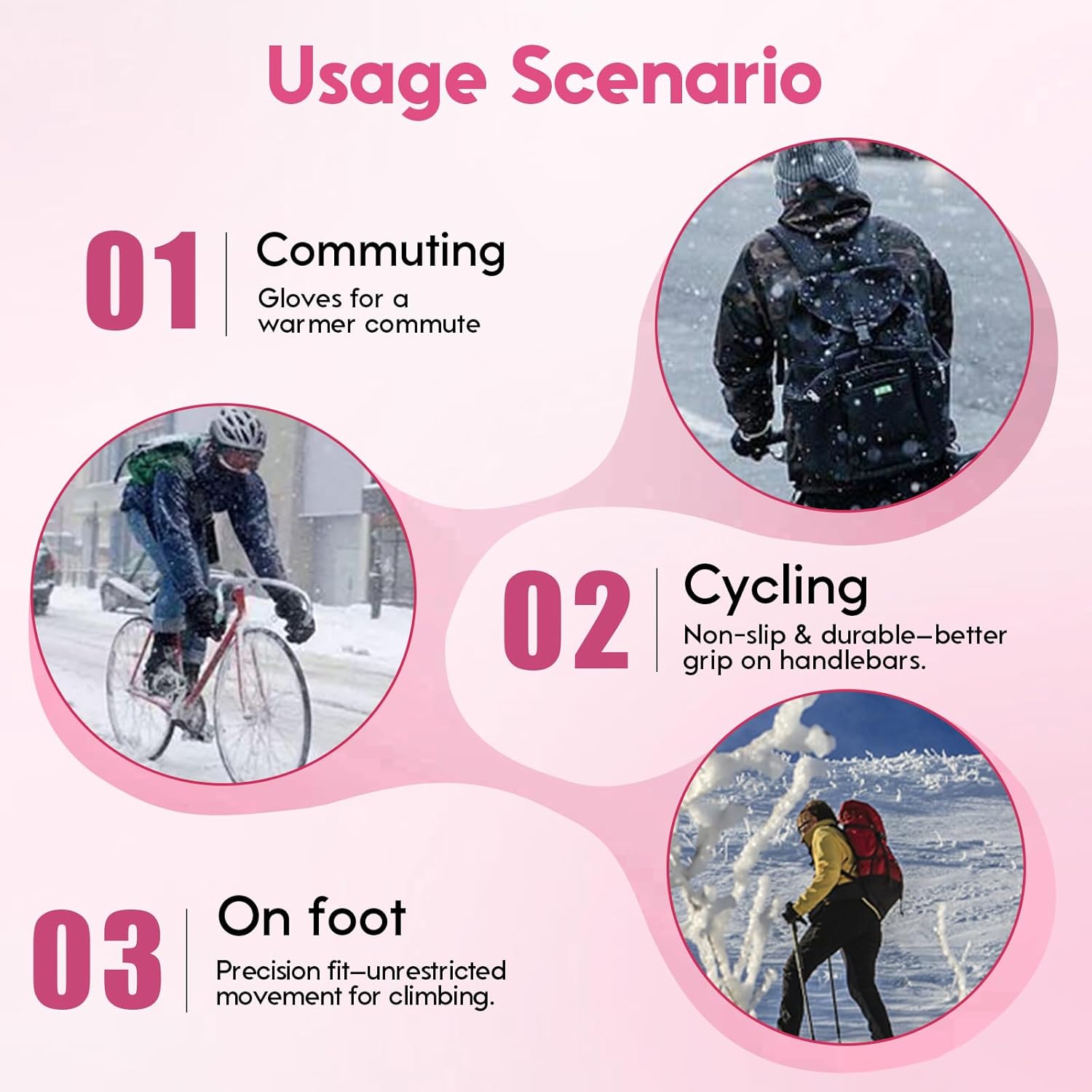 Insulated Thermal Winter Gloves with Touchscreen Compatibility - Waterproof Design for Outdoor Sports