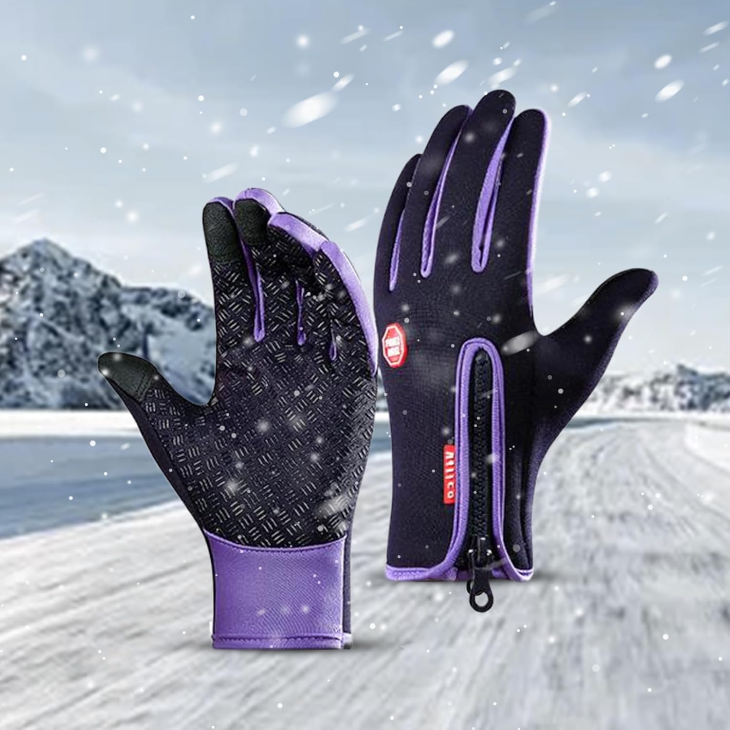 Insulated Thermal Winter Gloves with Touchscreen Compatibility - Waterproof Design for Outdoor Sports