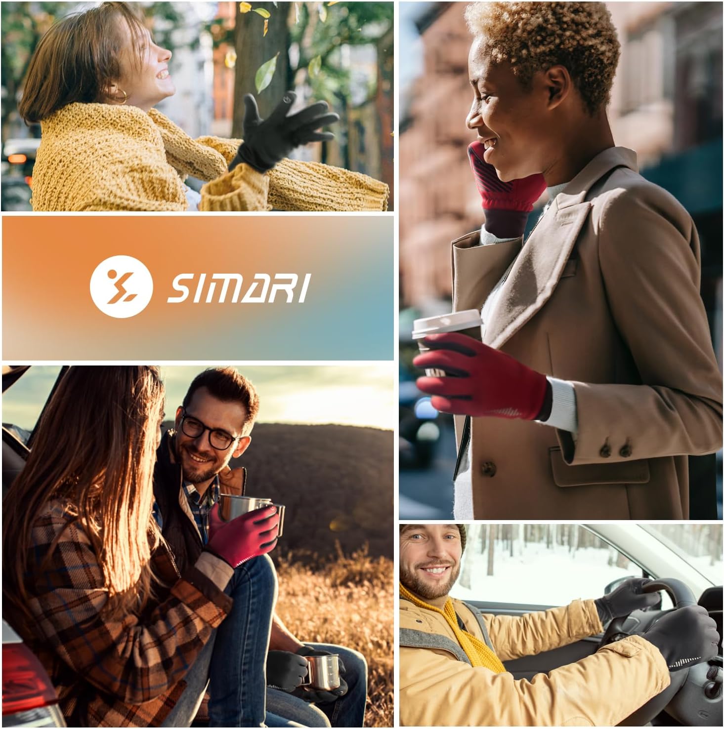 SIMARI Winter Thermal Gloves Men Women Touchscreen Anti-Slip Windproof Gloves Cold Weather Gloves for Driving Cycling Skiing Working Outdoor