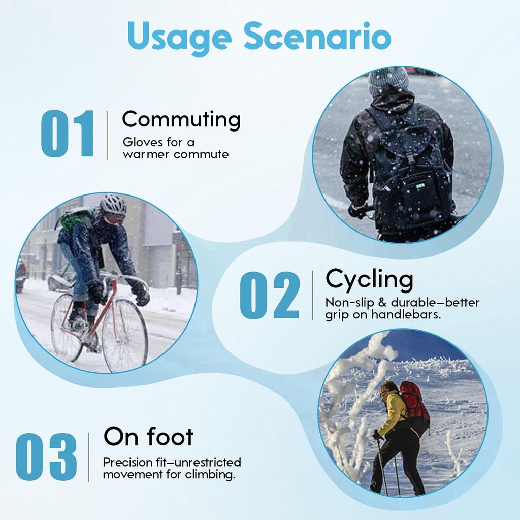 Insulated Thermal Winter Gloves with Touchscreen Compatibility - Waterproof Design for Outdoor Sports