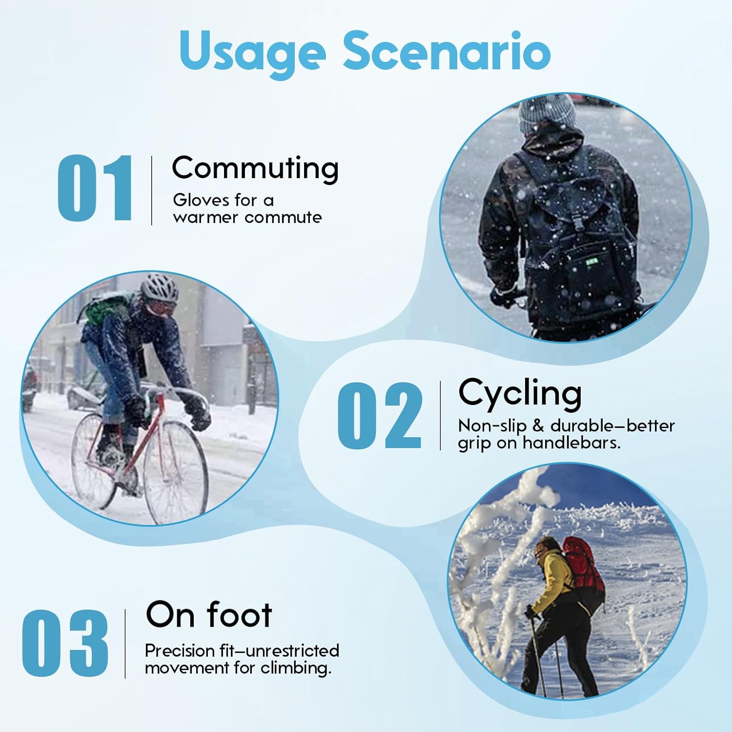 Insulated Thermal Winter Gloves with Touchscreen Compatibility - Waterproof Design for Outdoor Sports