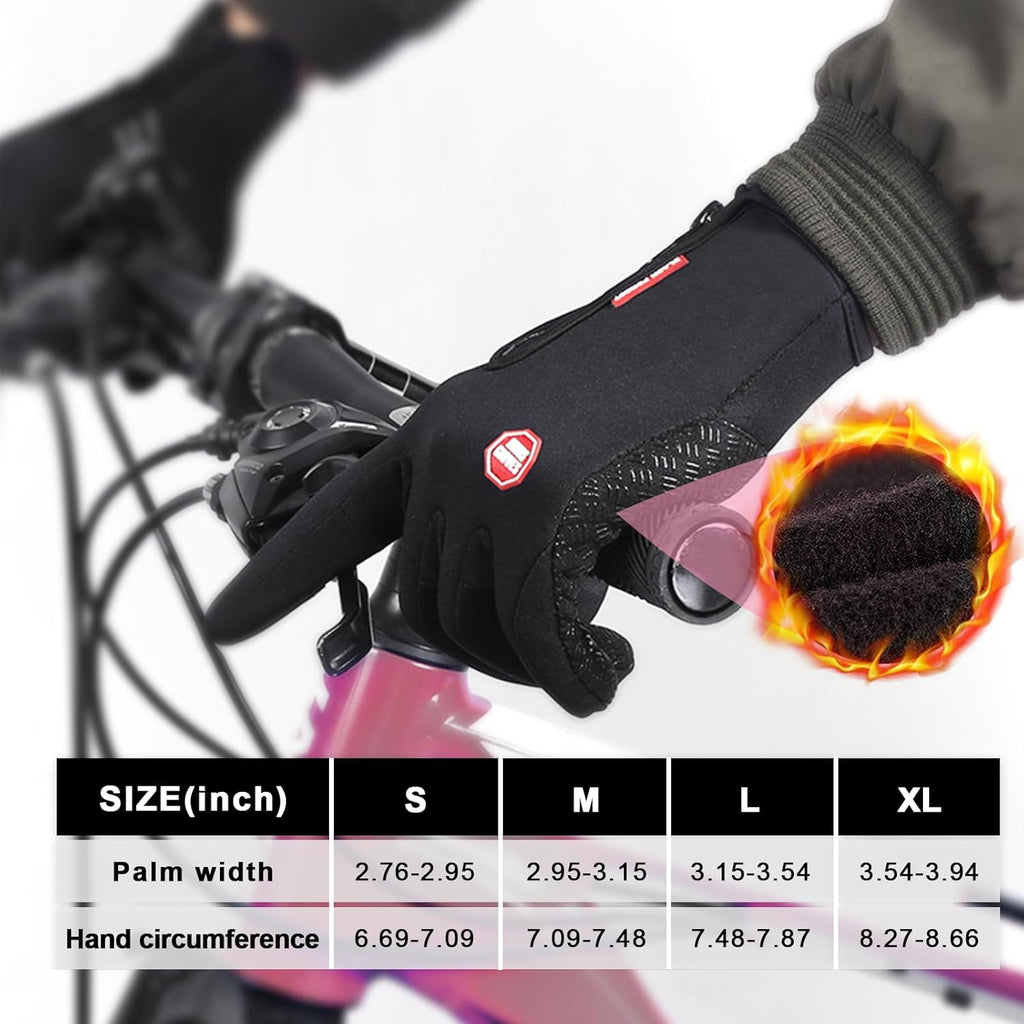 Insulated Thermal Winter Gloves with Touchscreen Compatibility - Waterproof Design for Outdoor Sports