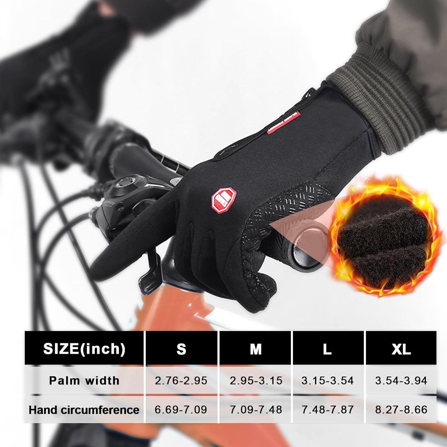 Insulated Thermal Winter Gloves with Touchscreen Compatibility - Waterproof Design for Outdoor Sports