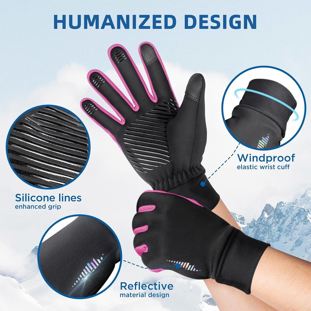SIMARI Winter Thermal Gloves Men Women Touchscreen Anti-Slip Windproof Gloves Cold Weather Gloves for Driving Cycling Skiing Working Outdoor