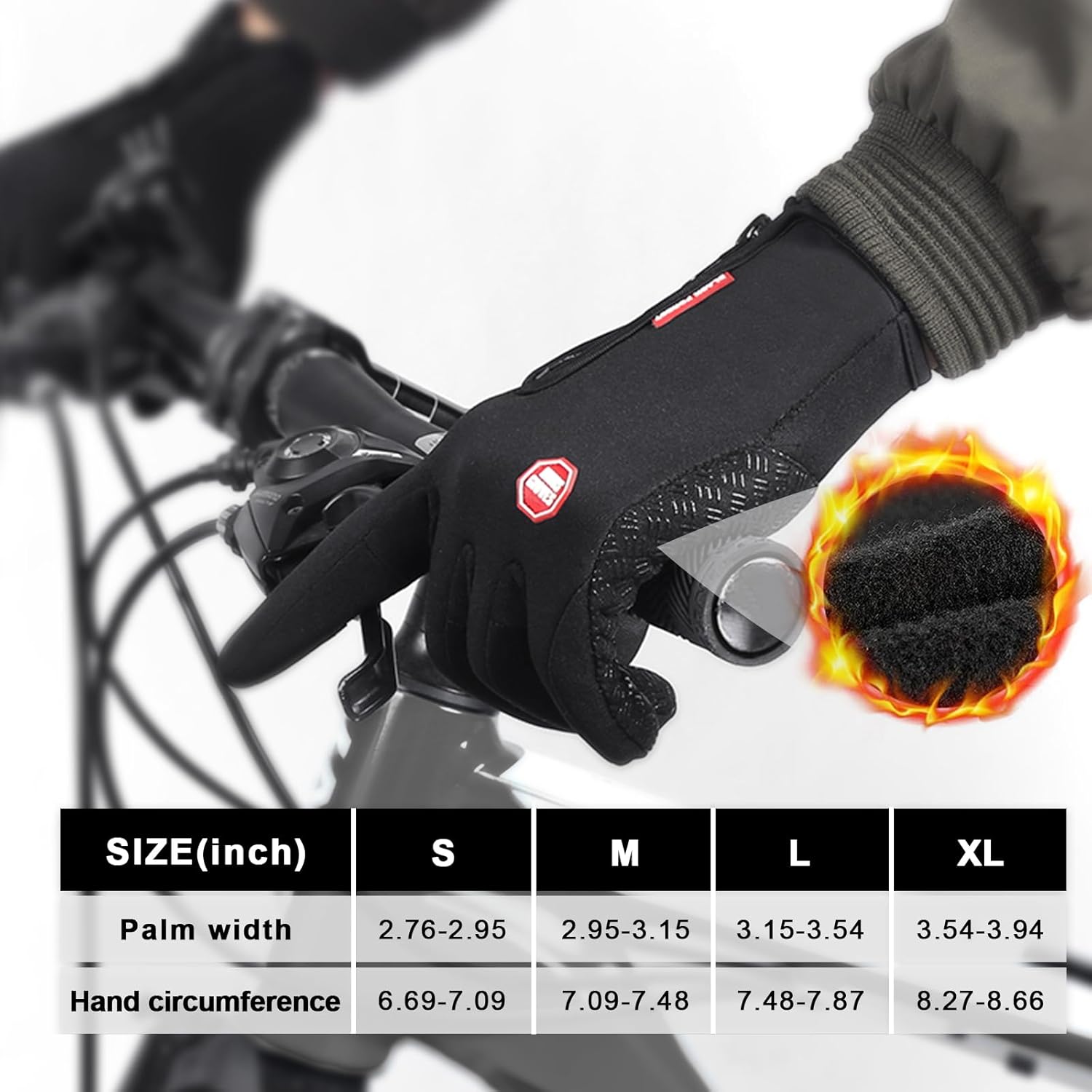 Insulated Thermal Winter Gloves with Touchscreen Compatibility - Waterproof Design for Outdoor Sports