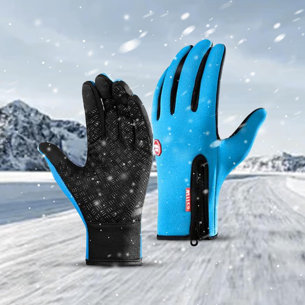 Insulated Thermal Winter Gloves with Touchscreen Compatibility - Waterproof Design for Outdoor Sports