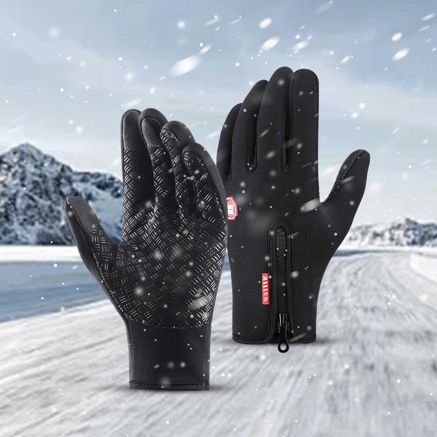Insulated Thermal Winter Gloves with Touchscreen Compatibility - Waterproof Design for Outdoor Sports