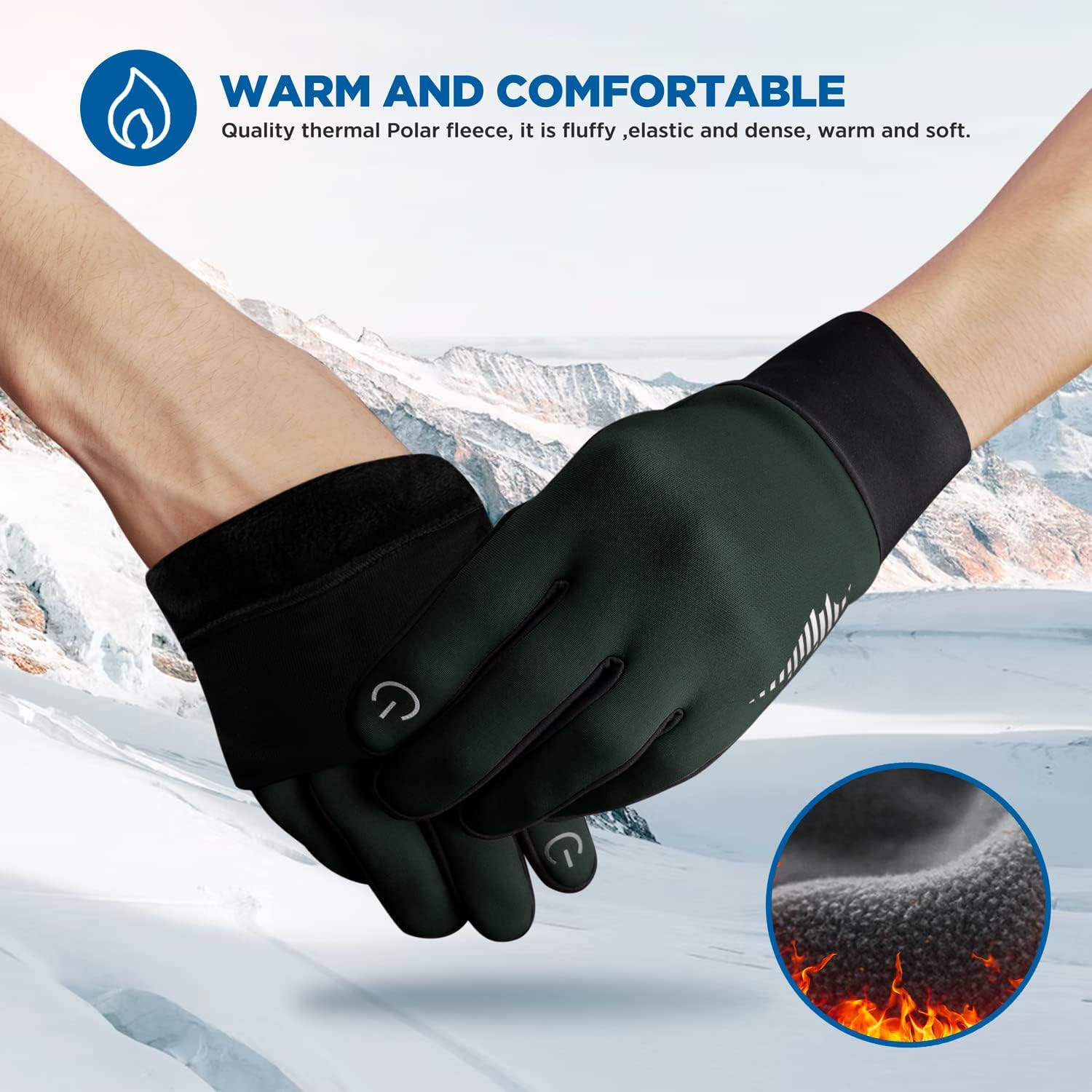 SIMARI Winter Thermal Gloves Men Women Touchscreen Anti-Slip Windproof Gloves Cold Weather Gloves for Driving Cycling Skiing Working Outdoor
