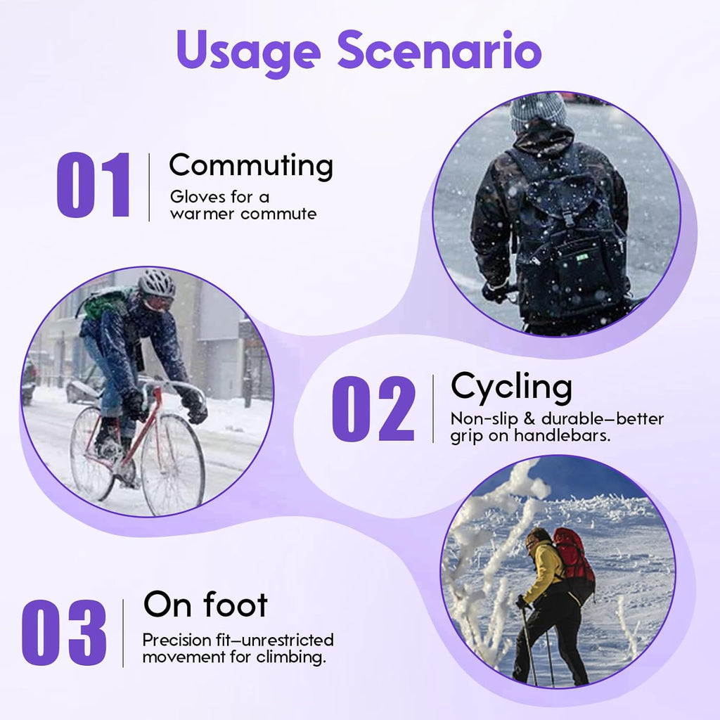 Insulated Thermal Winter Gloves with Touchscreen Compatibility - Waterproof Design for Outdoor Sports