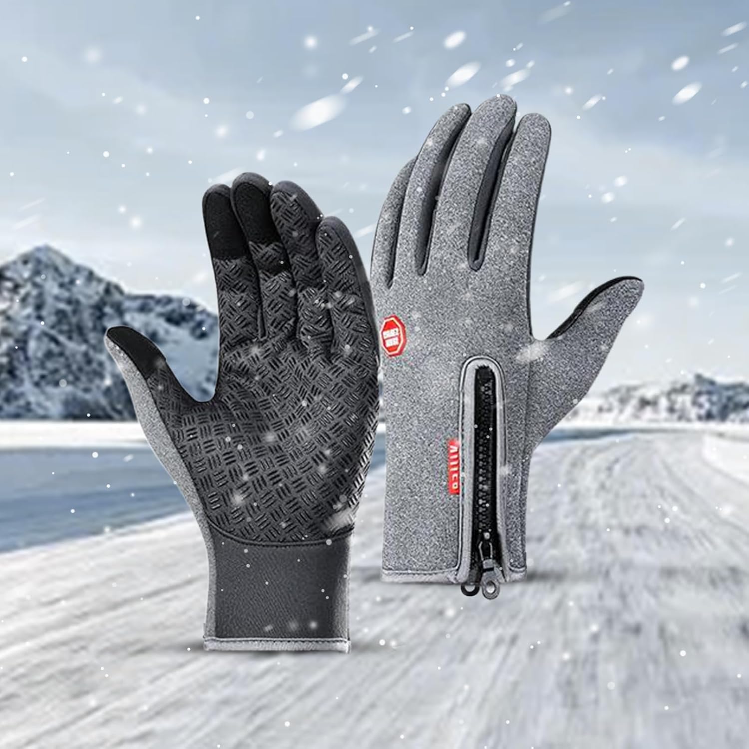 Insulated Thermal Winter Gloves with Touchscreen Compatibility - Waterproof Design for Outdoor Sports