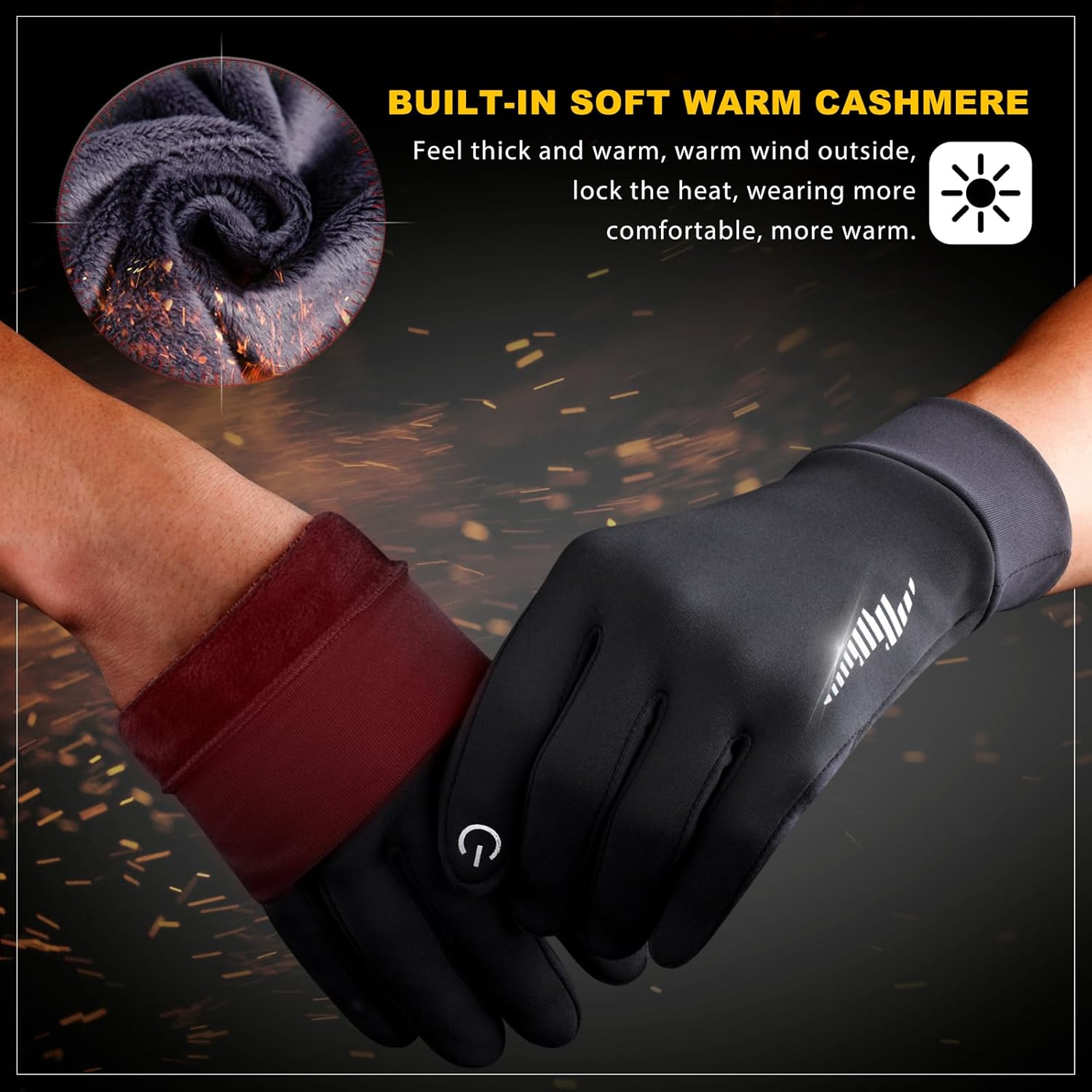 SIMARI Winter Thermal Gloves Men Women Touchscreen Anti-Slip Windproof Gloves Cold Weather Gloves for Driving Cycling Skiing Working Outdoor