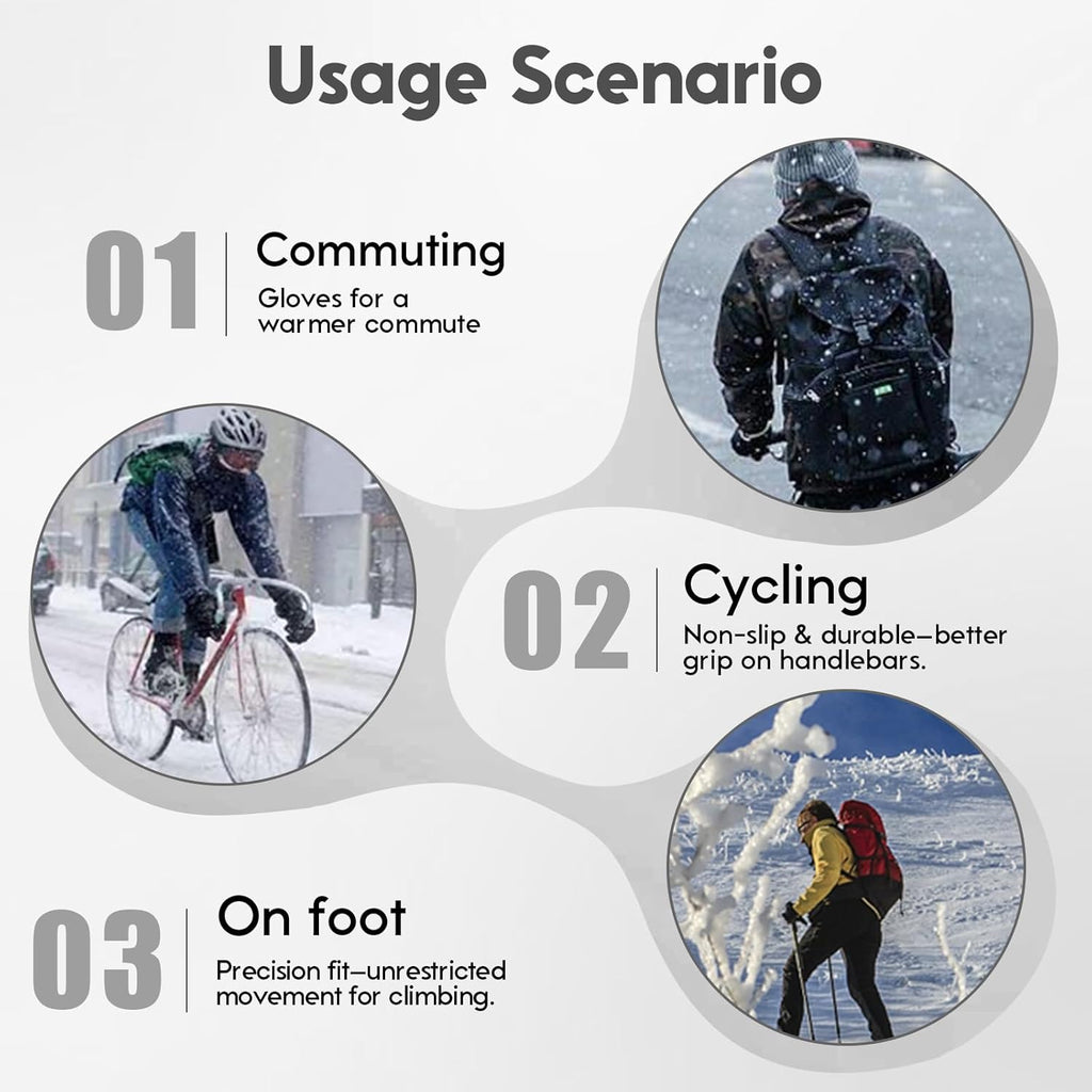 Insulated Thermal Winter Gloves with Touchscreen Compatibility - Waterproof Design for Outdoor Sports