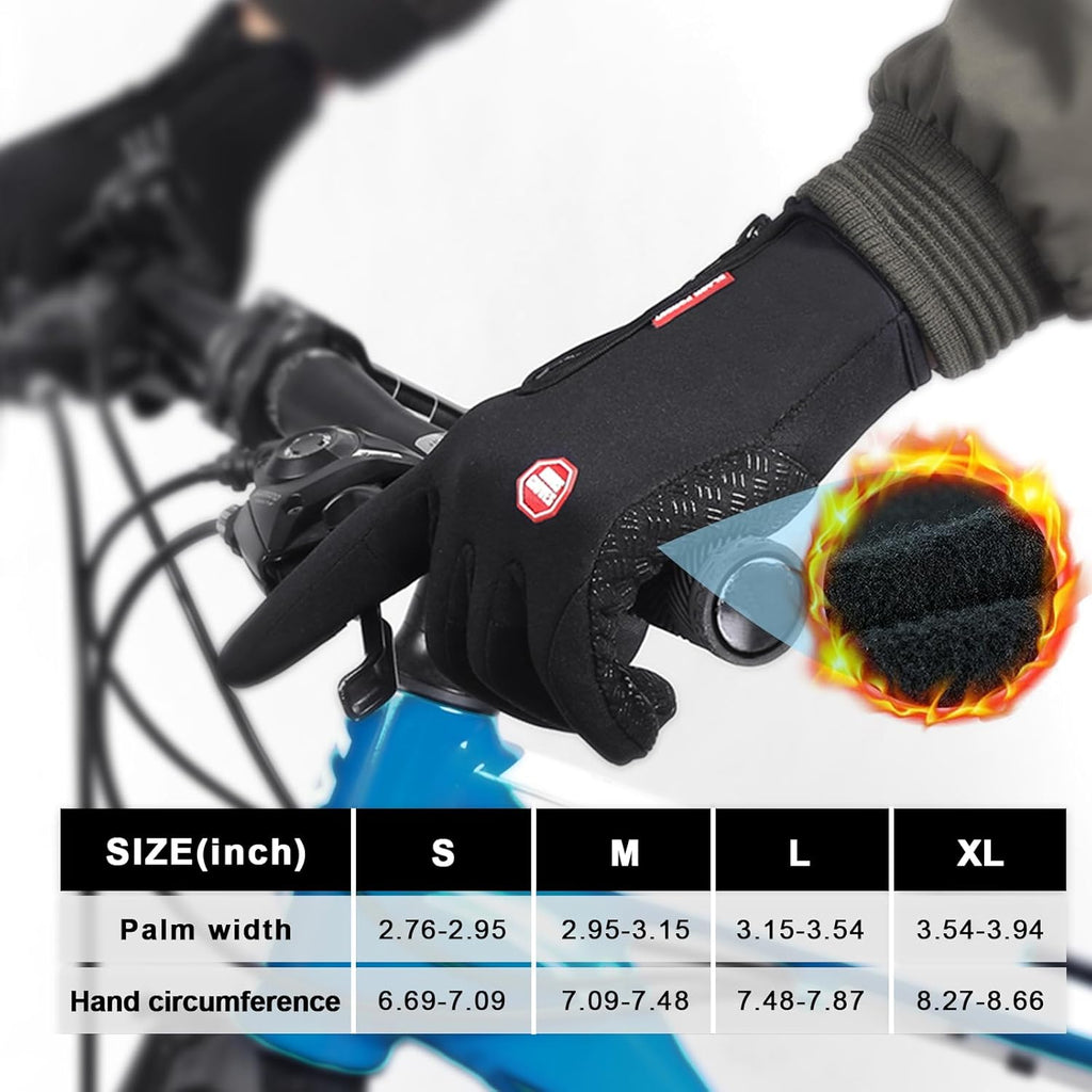 Insulated Thermal Winter Gloves with Touchscreen Compatibility - Waterproof Design for Outdoor Sports