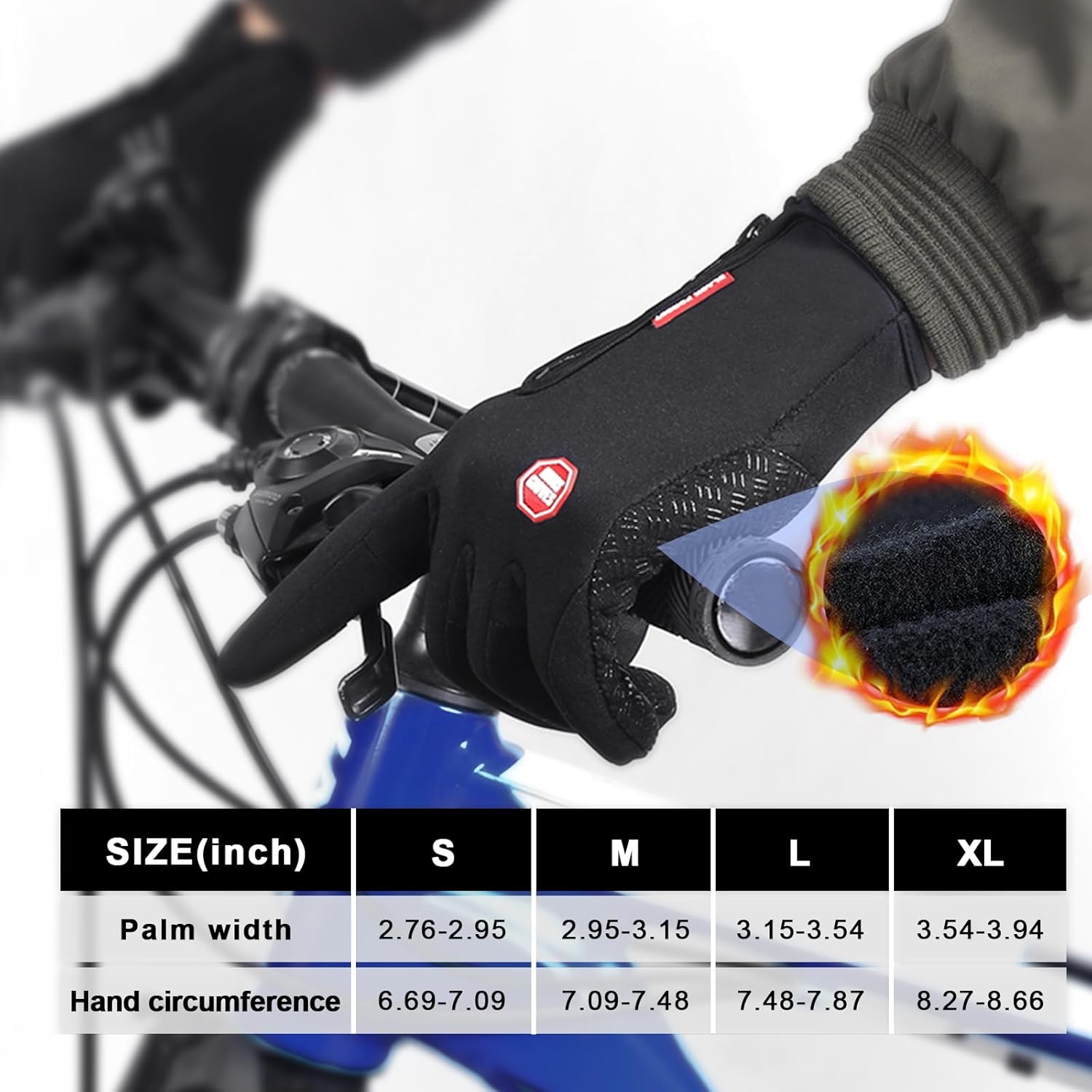 Insulated Thermal Winter Gloves with Touchscreen Compatibility - Waterproof Design for Outdoor Sports