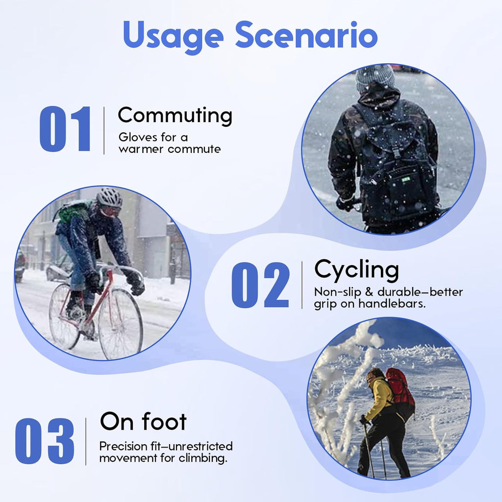 Insulated Thermal Winter Gloves with Touchscreen Compatibility - Waterproof Design for Outdoor Sports