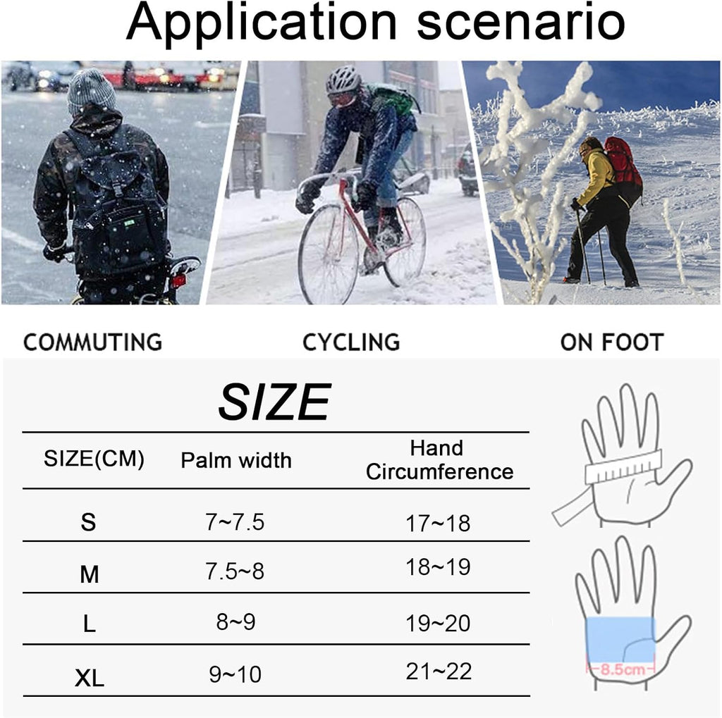 Insulated Thermal Winter Gloves with Touchscreen Compatibility - Waterproof Design for Outdoor Sports