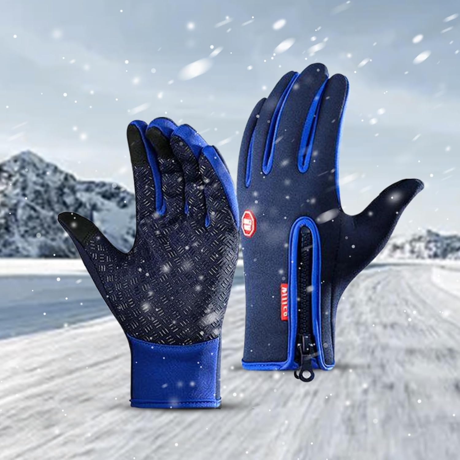 Insulated Thermal Winter Gloves with Touchscreen Compatibility - Waterproof Design for Outdoor Sports