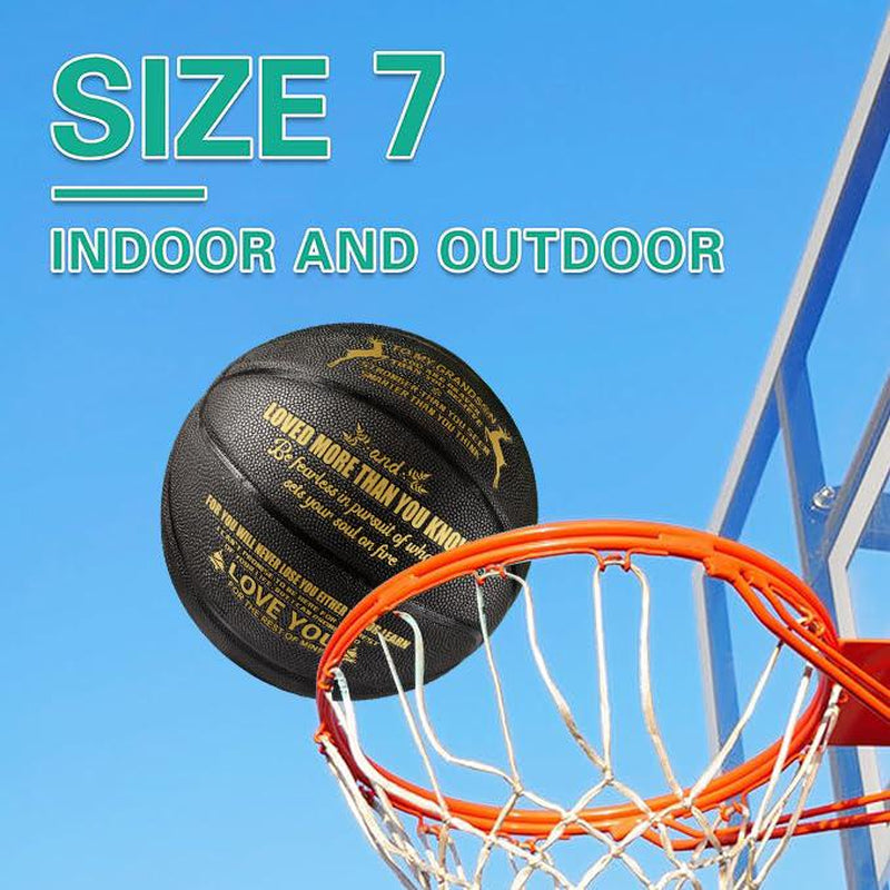 Moactiv a Special Basketball to Show Your Grandson How Much You Love Them - Perfect Christmas Gift for Grandson!, International Standard Size(With a Pump)