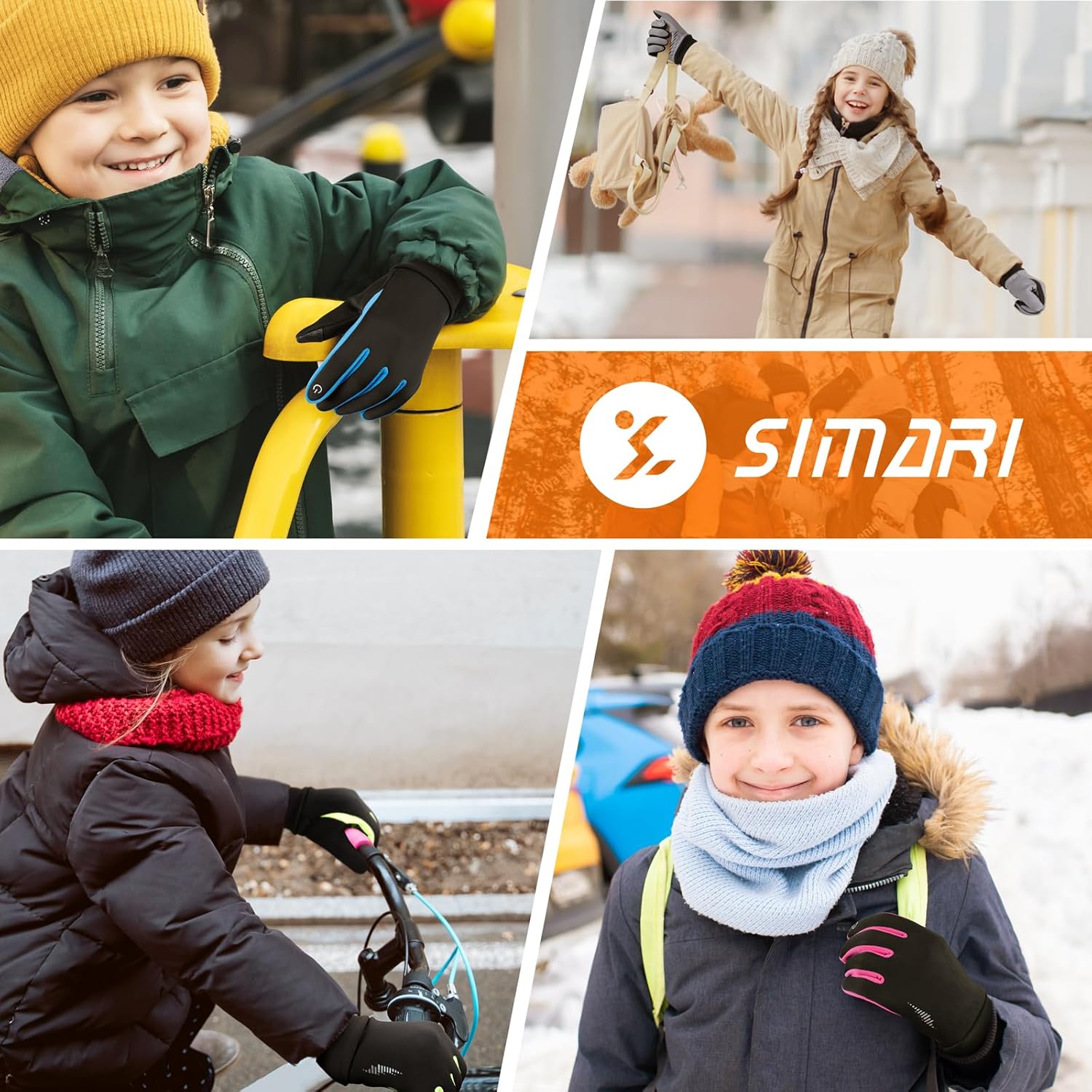SIMARI Winter Thermal Gloves Men Women Touchscreen Anti-Slip Windproof Gloves Cold Weather Gloves for Driving Cycling Skiing Working Outdoor