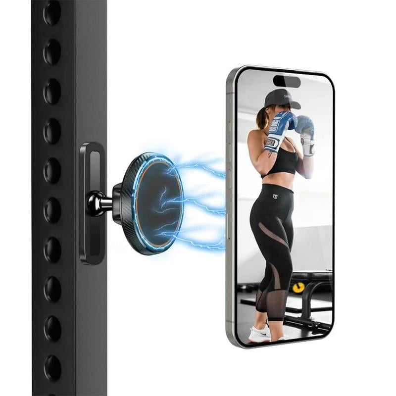 Magnetic Phone Holder Mount Attach to Any Metal Surface for Gym Golf Cart, 360 Degree Rotation Alloy Stand , Adjustable Stand for All Mobile Phones,Outdoor Indoor Sports Christmas Gift,New Yeargift