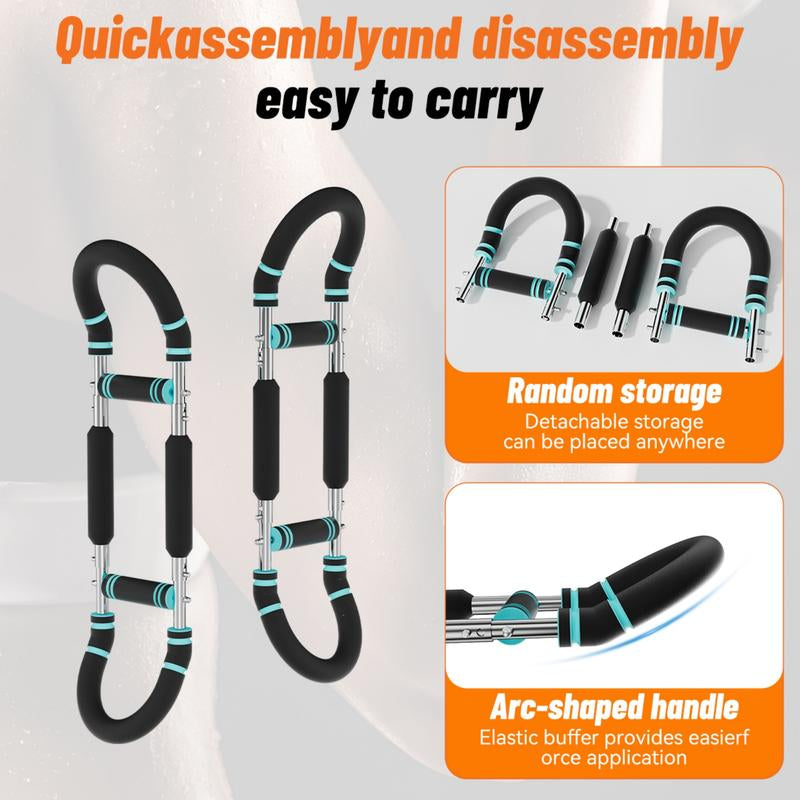 Raytun Power Grip Twister Adjustable Resistance Arm & Chest Trainer for Men Women Portable Spring Workout Equipment Unisex Home Fitness Essential Stainless Steel Design 60-90LBS Strength Training Portable Chest Shoulder Arm
