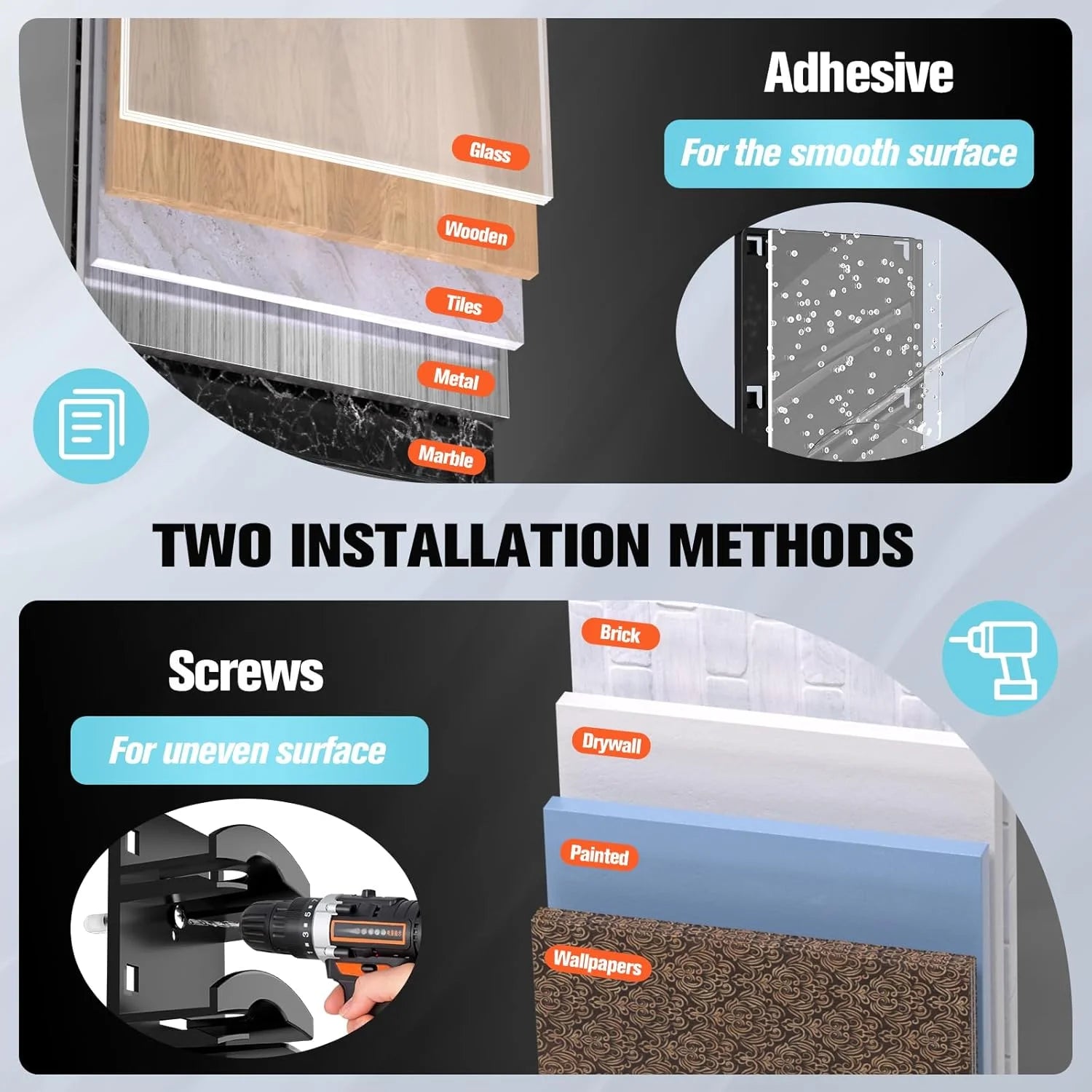 Hat Organizer for Baseball Caps 2Pack, Hat Rack for Wall with Strong Adhesive Hold up to 20 Hats, Hat Hanger Holder Display for Door Closet