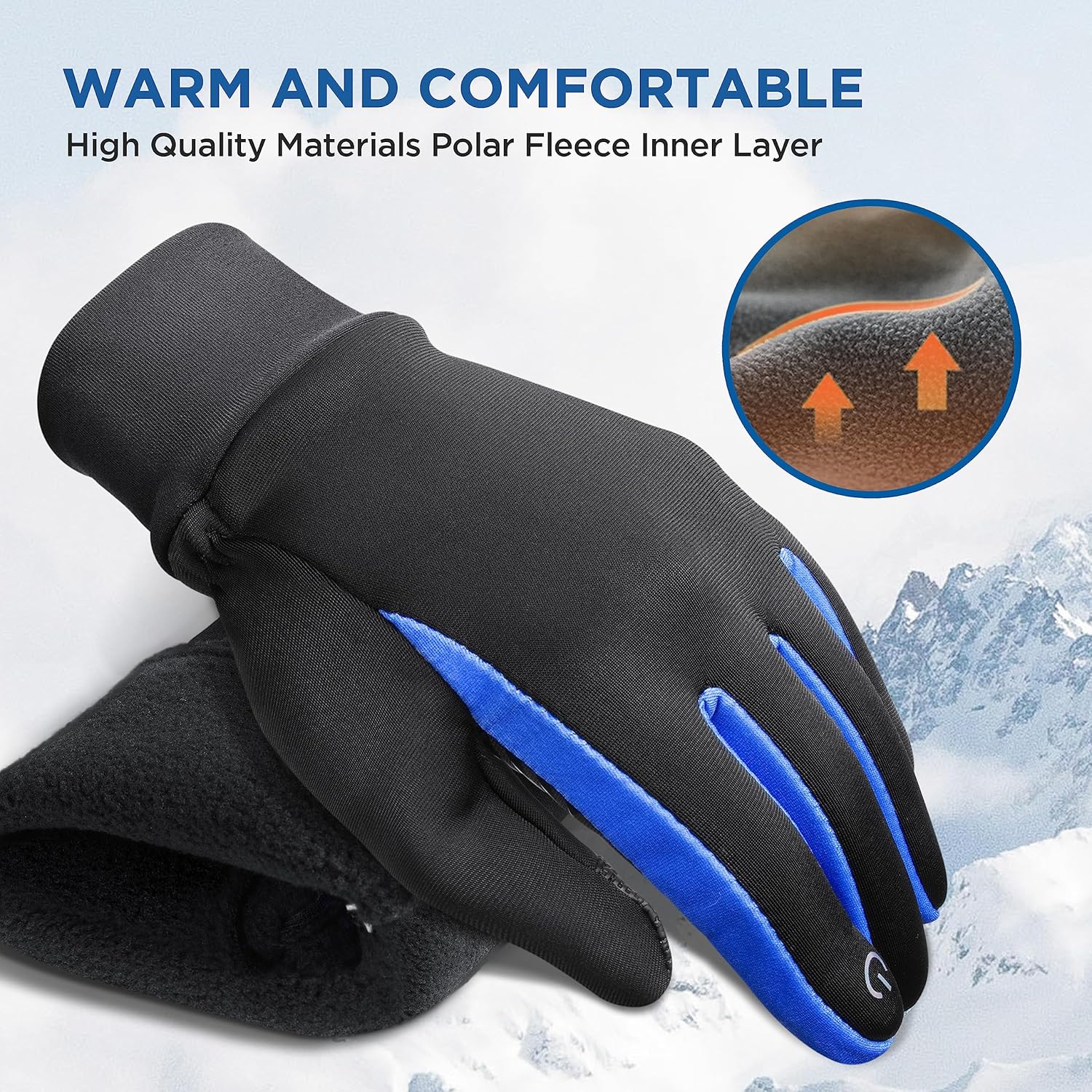 SIMARI Winter Thermal Gloves Men Women Touchscreen Anti-Slip Windproof Gloves Cold Weather Gloves for Driving Cycling Skiing Working Outdoor