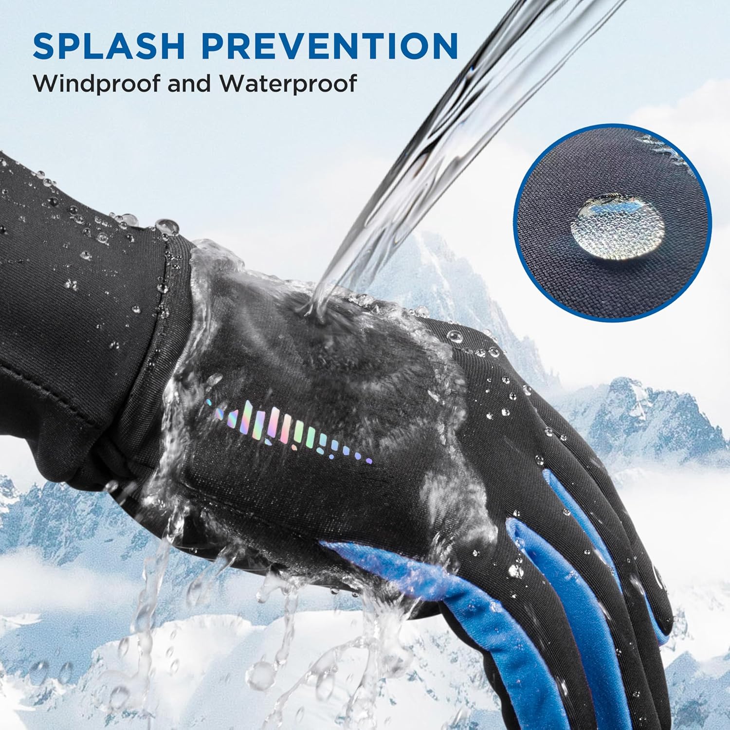 SIMARI Winter Thermal Gloves Men Women Touchscreen Anti-Slip Windproof Gloves Cold Weather Gloves for Driving Cycling Skiing Working Outdoor