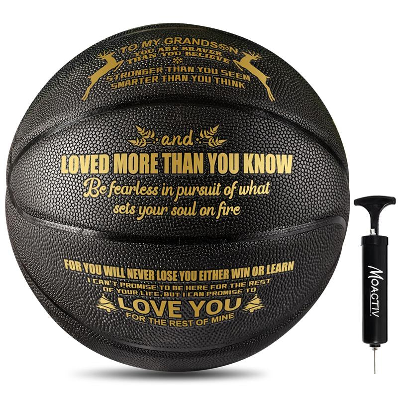 Moactiv a Special Basketball to Show Your Grandson How Much You Love Them - Perfect Christmas Gift for Grandson!, International Standard Size(With a Pump)