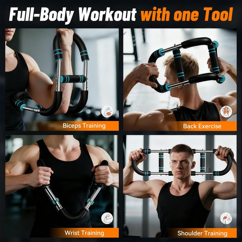 Raytun Power Grip Twister Adjustable Resistance Arm & Chest Trainer for Men Women Portable Spring Workout Equipment Unisex Home Fitness Essential Stainless Steel Design 60-90LBS Strength Training Portable Chest Shoulder Arm