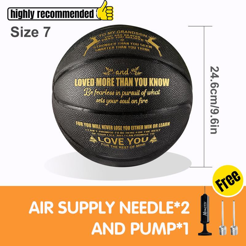 Moactiv a Special Basketball to Show Your Grandson How Much You Love Them - Perfect Christmas Gift for Grandson!, International Standard Size(With a Pump)