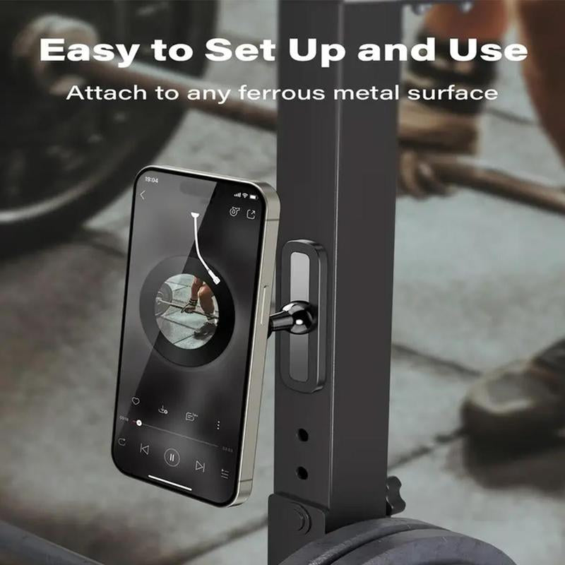 Magnetic Phone Holder Mount Attach to Any Metal Surface for Gym Golf Cart, 360 Degree Rotation Alloy Stand , Adjustable Stand for All Mobile Phones,Outdoor Indoor Sports Christmas Gift,New Yeargift